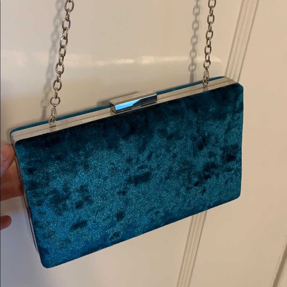 Teal Velvet Nordstrom crossbody/clutch